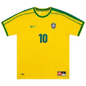 Maillot Rétro Domicile Brésil Rivaldo #10 1998 – Image 2