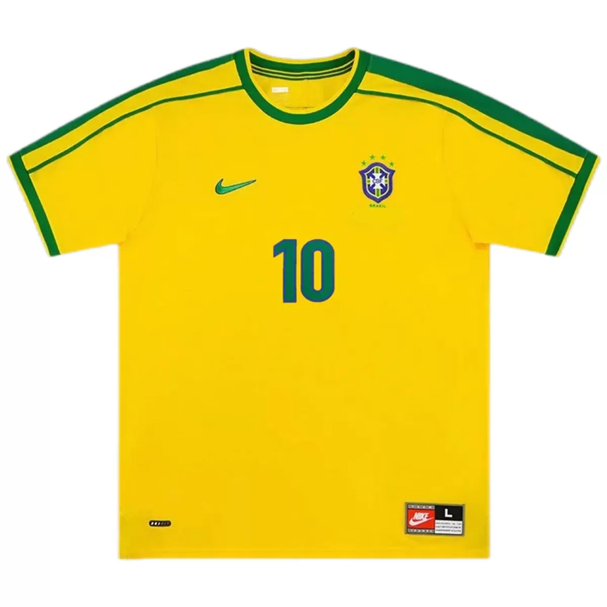 Maillot Rétro Domicile Brésil Rivaldo #10 1998 – Image 2