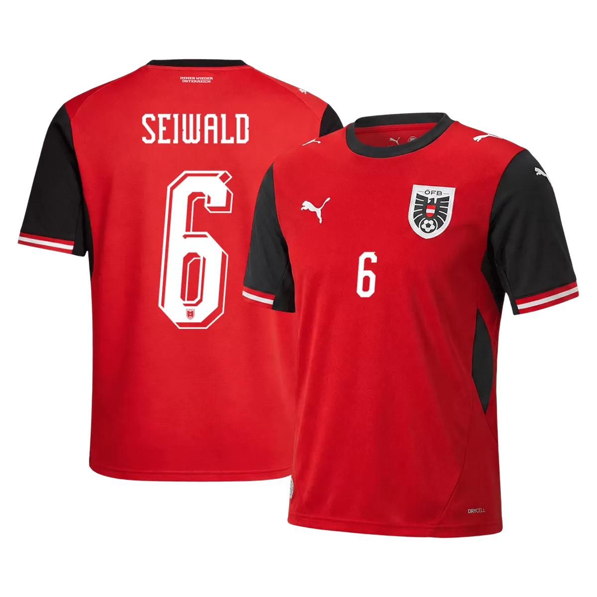 Maillot Domicile Autriche Seiwald #6 2026/27 – Image 3