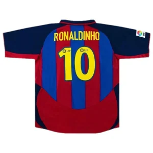 Maillot Rétro Domicile FC Barcelone Ronaldinho #10 2003