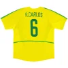 Maillot Rétro Domicile Brésil R.Carlos #6 2002 - Eleven Crown - Maillot de Football Pas Cher - Survêtements Pas Cher - Maillot de Foorball Enfants Pas Cher - Maillots Retro Vintage Pas Cher- Qualité Premium