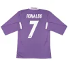 Maillot Rétro Manches Longues Extérieur Real Madrid Ronaldo #7 2016 - Eleven Crown - Maillot de Football Pas Cher - Survêtements Pas Cher - Maillot de Foorball Enfants Pas Cher - Maillots Retro Vintage Pas Cher- Qualité Premium