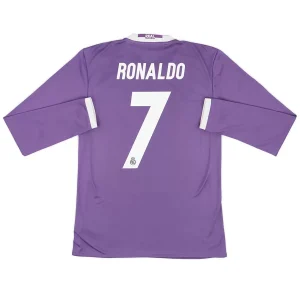 Maillot Rétro Manches Longues Extérieur Real Madrid Ronaldo #7 2016