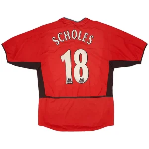 Maillot Rétro Domicile Manchester United Scholes #18 2002