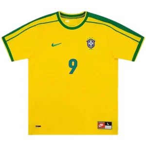 Maillot Rétro Domicile Brésil Ronaldo #9 1998 – Image 2