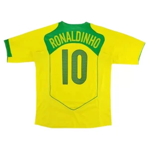 Maillot Rétro Domicile Brésil Ronaldinho #10 2004