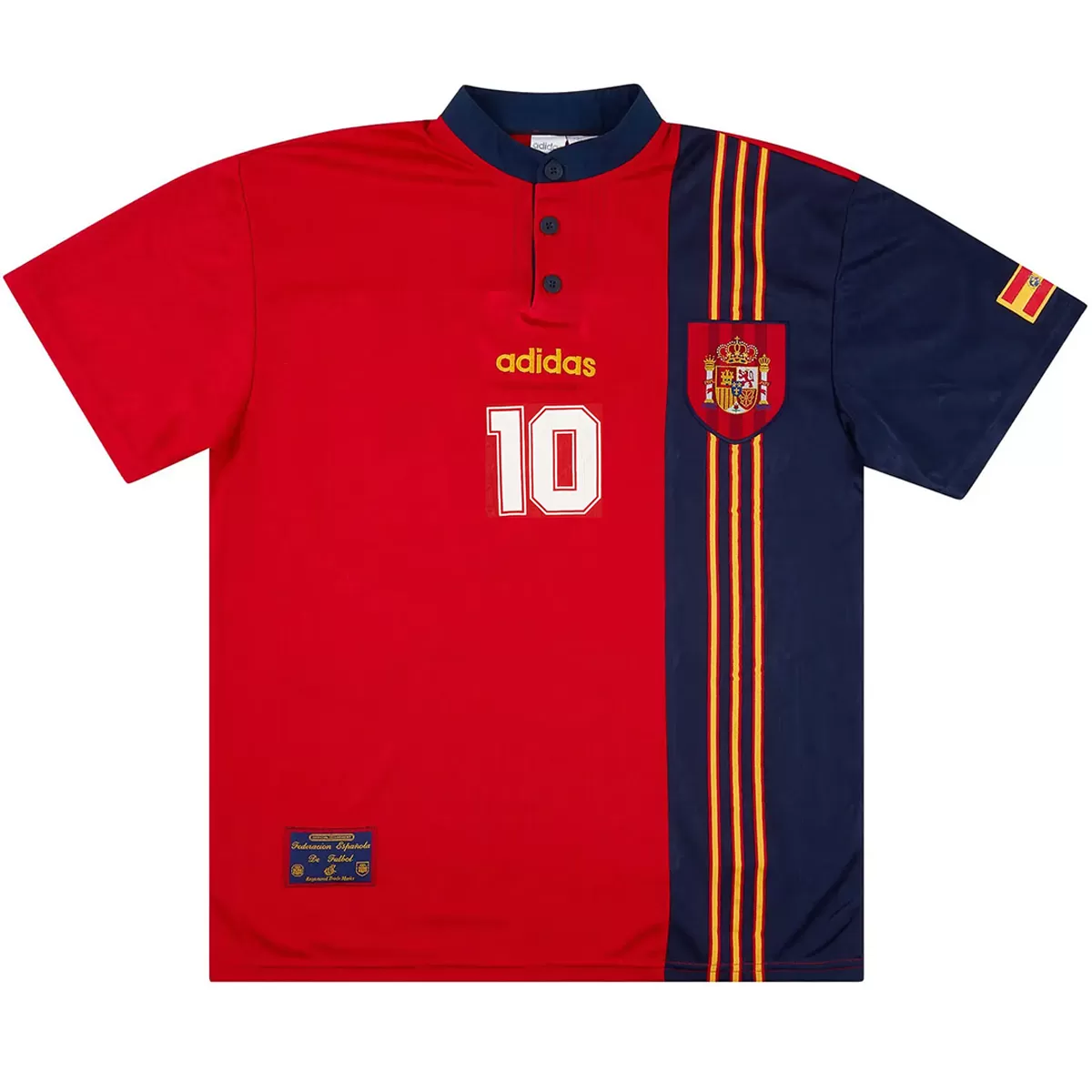 Maillot Rétro Domicile Espagne Raul #10 1996 – Image 2