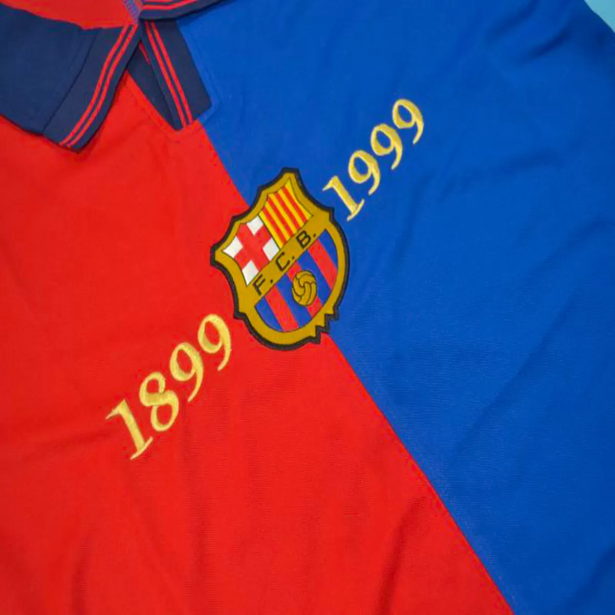 Maillot Rétro Manches Longues Domicile FC Barcelone 1999 – Image 3