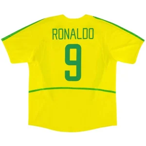 Maillot Rétro Domicile Brésil Ronaldo #9 2002