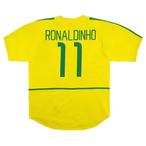Maillot Rétro Domicile Brésil Ronaldinho #11 2002