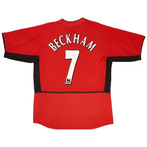 Maillot Rétro Domicile Manchester United Beckham #7 2002
