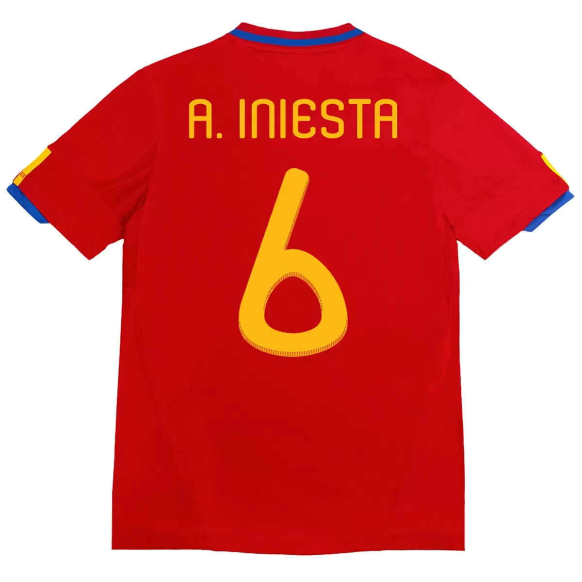 Maillot Rétro Domicile Espagne A. Iniesta #6 2010