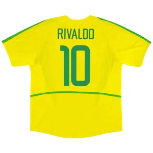 Maillot Rétro Domicile Brésil Rivaldo #10 2002