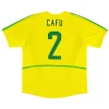 Maillot Rétro Domicile Brésil Cafu #2 2002 - Eleven Crown - Maillot de Football Pas Cher - Survêtements Pas Cher - Maillot de Foorball Enfants Pas Cher - Maillots Retro Vintage Pas Cher- Qualité Premium