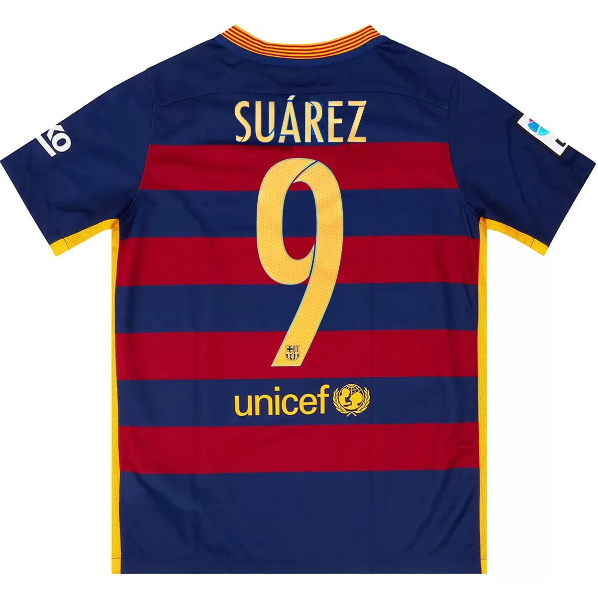Maillot Rétro Domicile FC Barcelone Suárez #9 2015