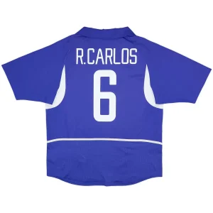 Maillot Rétro Extérieur Brésil R.Carlos #6 2002