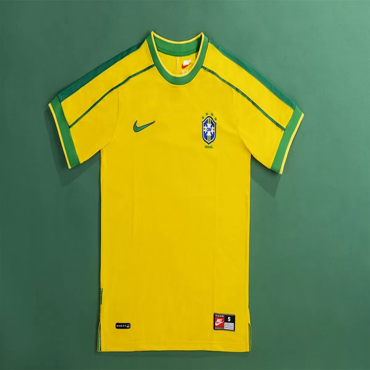 Maillot Rétro Domicile Brésil Rivaldo #10 1998 – Image 4