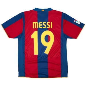Maillot Rétro Domicile FC Barcelone Messi #19 2007