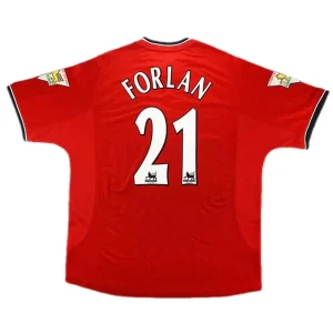 Maillot Rétro Domicile Manchester United Forlan #21 2000