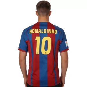 Maillot Rétro Domicile FC Barcelone Ronaldinho #10 2004 – Image 3
