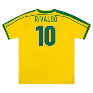 Maillot Rétro Domicile Brésil Rivaldo #10 1998