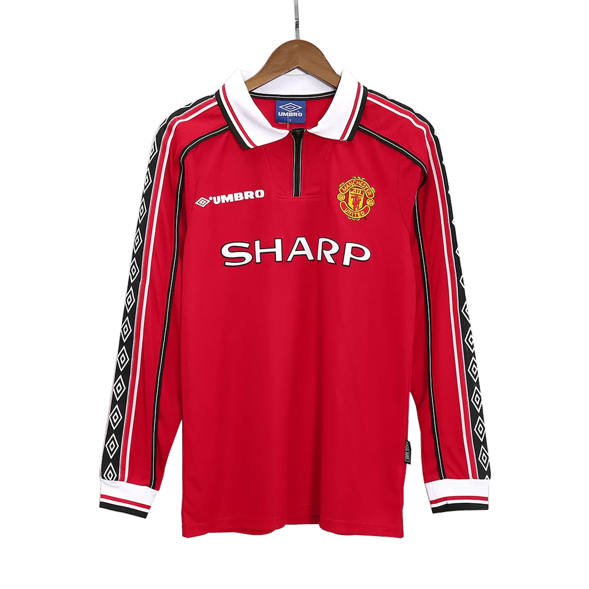 Maillot Rétro Manches Longues Domicile Manchester United 1998 – Image 3